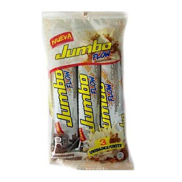 Chocolatina Jumbo Flow Blanca Caramelo Paquete 144 gr x 3 und  