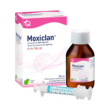 Moxiclan Amoxicilina + Ácido Clavulánico 400mg/57mg Tecnoquímicas Suspensión Oral Frasco x 100 ml  
