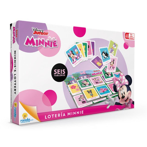 Juegos de Aprendizaje Loteria Minnie Mouse Ronda Ronda Caja x 1 ¡Es momento de divertirse y  ganar con la lotería de Minnie!. Facilita la asociación y relación de los personajes.