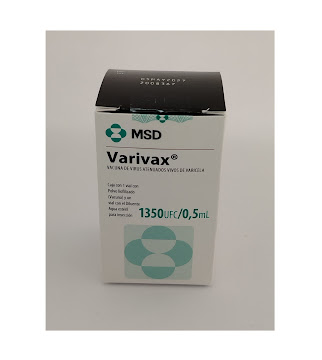 Varivax Vacuna De Virus Atenuados Vivos De Varicela 1350UFC MSD Caja x 1 Vial  