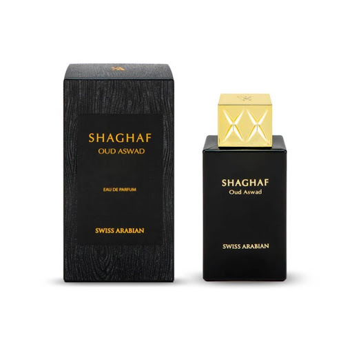 Perfume Swiss Arabian Shaghaf Oud Aswad EDP 75ml Swiss Arabian Botella x 1 Shaghaf Oud Aswad de Swiss Arabian es una fragancia poderosa y misteriosa que fusiona el lujo del oud con notas de rosa, incienso y un fondo de ámbar y cuero. Ideal para quienes desean un aroma orient