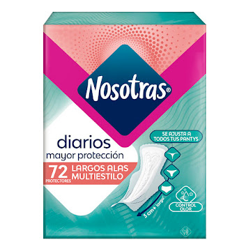 Protectores Diarios Nosotras Largos Alas Multiestilo Caja x 72 und  