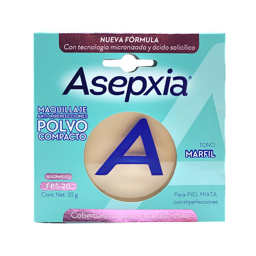 Maquillaje Polvo Compacto Asepxia Tono Marfil x 10 gr