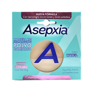 Maquillaje Polvo Compacto Asepxia Tono Marfil x 10 gr  