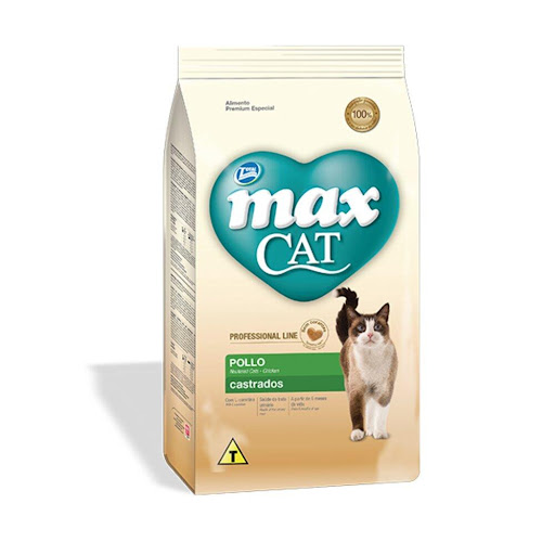 MAX F ADULTO CASTRADO 1 KG MAX  x 1 Alimento para gatos esterilizados a partir de los 6 meses de edad, con sabor a pollo y fórmula con L-Carnitina para favorecer el metabolismo de las grasas