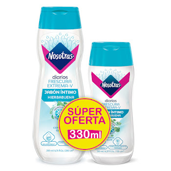 Oferta Jabón Intimo Nosotras Frescura Extrema x 200 ml + Jabón Intimo Nosotras Frescura Extrema x 130 ml  