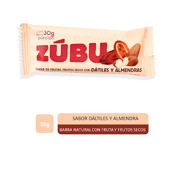 Barras Con Datiles y   Almendras Zubu Caja x 6 unidades 
