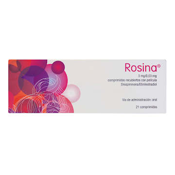Rosina Drospirenona + Etinilestradiol 3mg/0.03mg Gedeon Farma Caja x 21 Comprimidos  