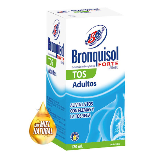 Bronquisol Forte Dextrometorfano + Guaifenesina Jarabe Adulto Tos Seca Frasco x 120 ml