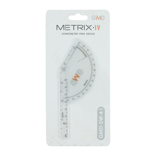 GONIOMETRO METRIX GMD DEDOS SW-4 GMD  x 1 Instrumento de medición diseñado específicamente para evaluar el rango de movimiento de los dedos. Su diseño compacto y preciso lo hace ideal para uso en fisioterapia y evaluación médica, brindando da
