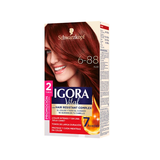 Tinte Igora Vital 6-88 Rubí Caja x 1 und