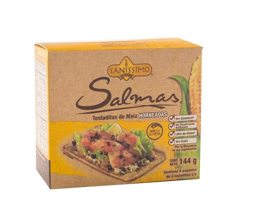 Tostada Sanissimo 100% Salmas Maíz Horneadas 144 gr x 8 und
