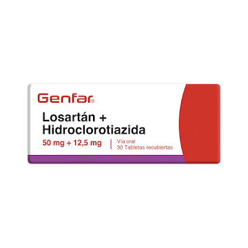 Losartan 50mg +   Hidroclorotiazida 12.5mg Genfar Caja x 30 Tabletas  