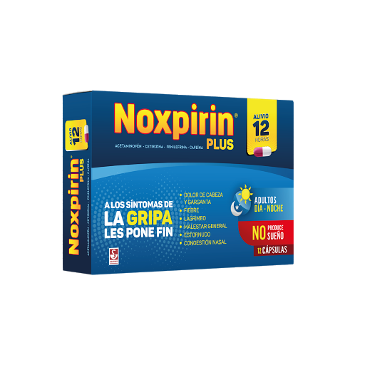 Noxpirin Plus Acetaminofén + Cafeína + Cetrizina + Fenilefrina Siegfried x 12 Cápsulas