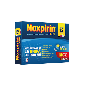 Noxpirin Plus Acetaminofén + Cafeína + Cetrizina + Fenilefrina Siegfried x 12 Cápsulas  