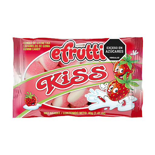 //Gomas E.Frutti Strawberry Kiss Paquete X40G.                          