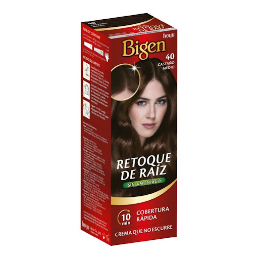 Tinte Retoque de Raiz Bigen Ref 40 Castaño Medio, sin amoniaco x 40 grs c/u Bigen Caja x 1 undefined