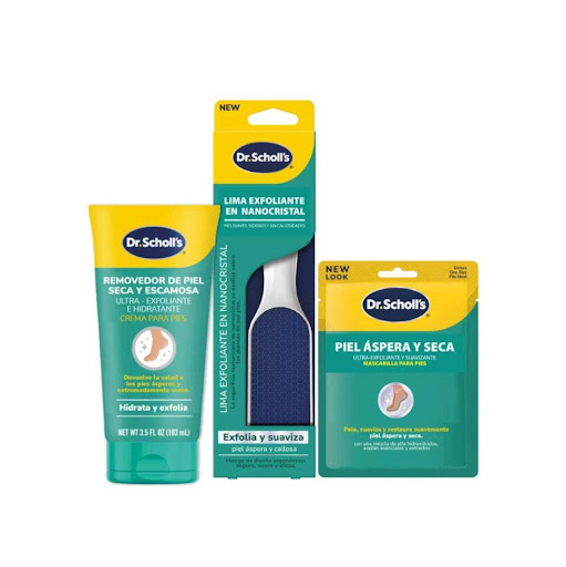 Combo Exfoliación Extrema Dr. Scholl´s Exfoliante Dr. Scholl´s Combo Exfoliante x 3 productos ¿Para quién es?
Para cualquier persona que desee eliminar talones ásperos, callosidades o grietas profundas. Si notas tus pies resecos, con capas endurecidas o simplemente quieres lucirlos impecables 