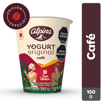 Yogurt Alpina Original De Café Juan Valdez x 150 gr  