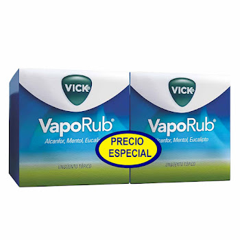 Vick VapoRub Alcanfor + Mentol + Eucalipto Ungüento Tópico 2 Cajas x 50 gr  