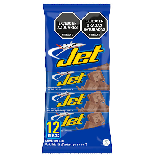 Chocolatina Jet con   Leche Bolsa x 12 und