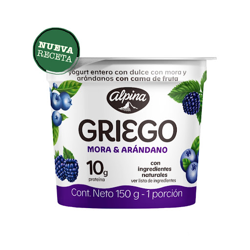 Yogurt Griego Mora-Arándano Vaso Alpina x 150 gr