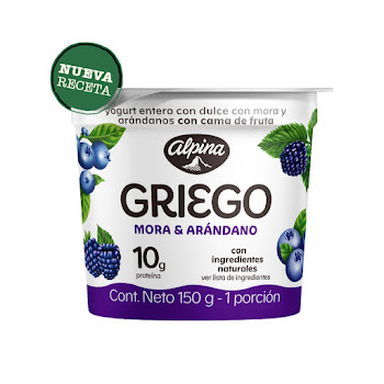 Yogurt Griego Mora-Arándano Vaso Alpina x 150 gr  