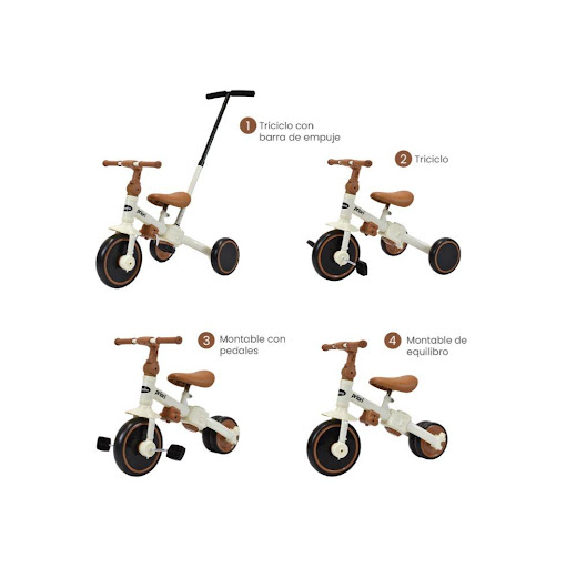 Triciclo 4 en 1 Cosmo Bebé Priori Blanco PRIORI CAJA x 1  