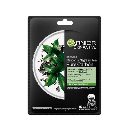 Mascarilla Garnier En Tela Detox Carbón x 28 gr