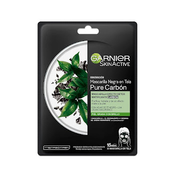Mascarilla Garnier En Tela Detox Carbón x 28 gr  