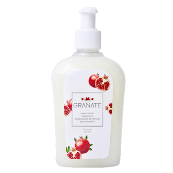 Jabón Líquido Hidratante Con Extracto De Granada 100% Orgánico Granate x 325 ml  