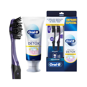 Crosspack Crema Detal Oral B Detox x 80 ml + Cepillo Carbón Caja x 2 und  