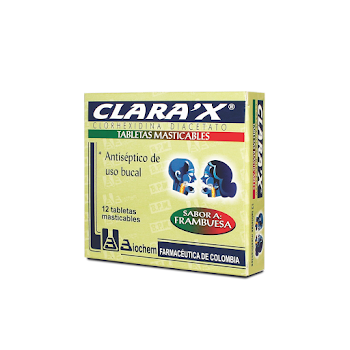 Clara´X Clorhexidina Diacetato 0.12% Biochem Caja x 12 Tabletas  