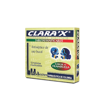 Clara´X Clorhexidina Diacetato 0.12% Biochem Caja x 12 Tabletas  