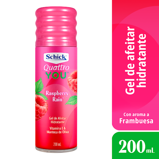 Gel De Afeitar Quattro Raspberry Rain Hidratante x 200 ml