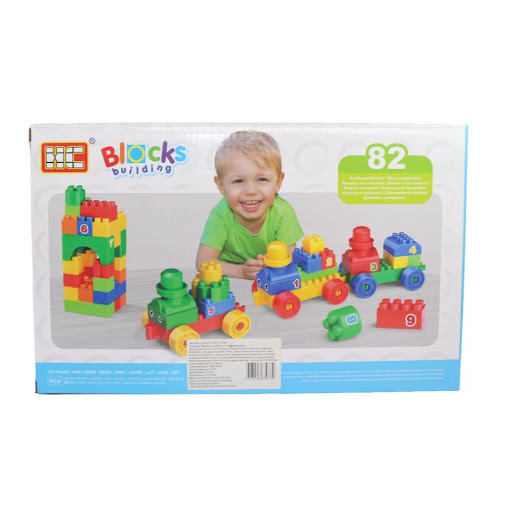 Juego Bloques Tren Hc 82 Piezas Caja Plasticos Asociados  x 1 Este set de 82 bloques de diferentes formas y colores permite a los niños construir sobre el tren o crear estructuras imaginativas. Diseñado para pequeñas manos, sus piezas se ensamblan y separan con 
