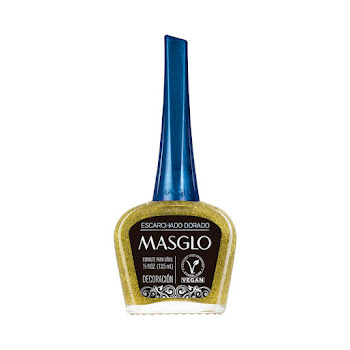 Esmalte Masglo Belleza Profesional Decoración Escarchado Dorado x 13.5 ml  