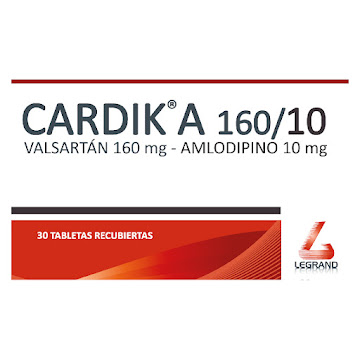 Cardik A Valsartan 160mg   + Amlodipino 10mg Legrand Caja x 30 Tabletas  
