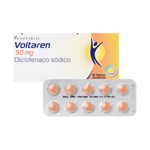 Voltaren Diclofenaco Sódico 50 mg Novartis Fracción Blíster x 10 Grageas