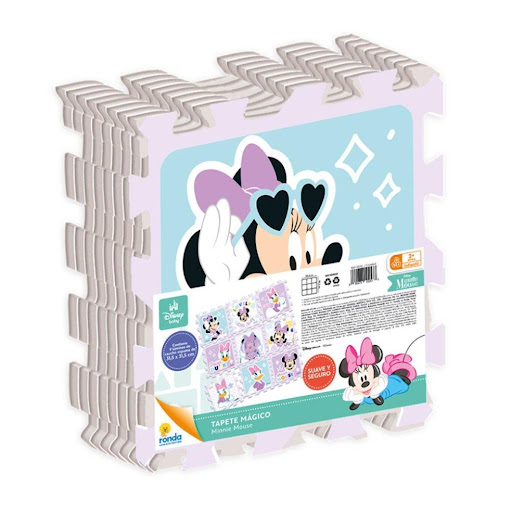 Juegos de Mesa Tapete Magico Minnie Bow Tique Ronda Ronda Caja x 1 Elemento decorativo en caucho espuma, especial para decorar, jugar y proteger a los niños mientras estimulan la percepción de figura y fondo.Suave y seguro (Tapete armado de 90,5 cm x 90,5 cm)