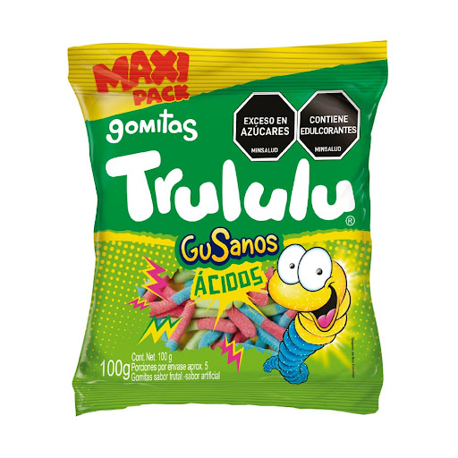 Gomitas Trululú Gusanos Ácidos x 100 gr
