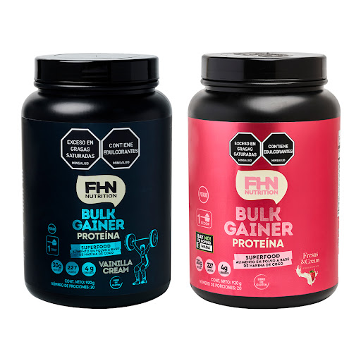 START  PACK BULK GAINER FRESA 920 gr Y BULK GAINER VAINILLA 920 gr FHN NUTRITION 920 gr x 2 undefined