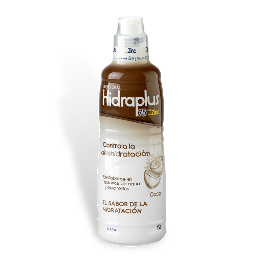 Hidraplus Zinc Cloruro de Sodio + Dextrosa Tecnoquímicas Sabor Coco Frasco x 400 ml