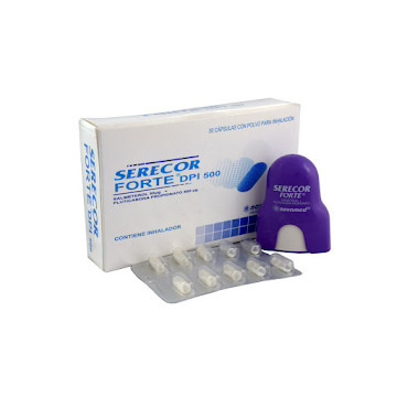 **Serecor Forte 500mg Salmeterol + fluticasona Novamed caja x 30 Capsulas    