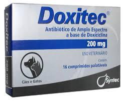 Syntec, Perro, Gato, Antibiotico, TabletaDOXICICLINA 200 MG 16 COMPRIMIDOS SYNTEC  x 16 La Doxiciclina es un antibiótico de amplio espectro utilizado para combatir infecciones bacterianas en perros y gatos. Es eficaz en el tratamiento de infecciones respiratorias, gastrointestinales, gen