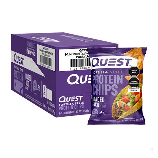 tortilla de proteina loaded taco QUEST NUTRITION bolsa x 1 tortillas sabor a TACO, crocantes y deliciosas, ideales para wraps, tacos y comidas saludables, altas en proteina, bajas en carbohidrato y perfectas para apoyar tu estilo de vida activo