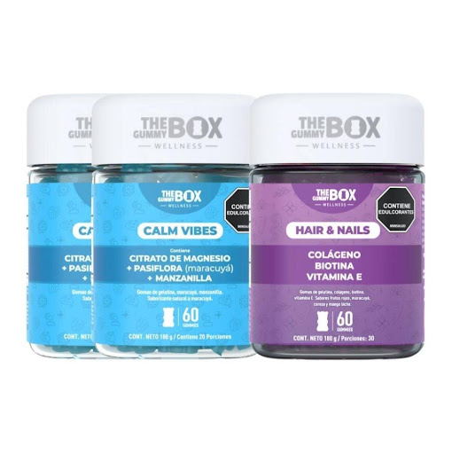 COMBO :  Citrato de Magnesio x2 + Colágeno y biotina. THE GUMMY BOX TARRO X 60 GOMITAS x 3 undefined