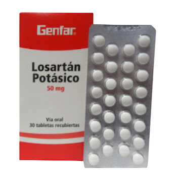 Losartán Potásico Genfar 50 mg Caja x 30 Tabletas  