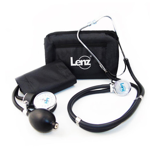 Kit Fonendoscopio + Tensiómetro Manual  GZ-50  Color Negro LENZ Caja + Estuche x 2 undefined