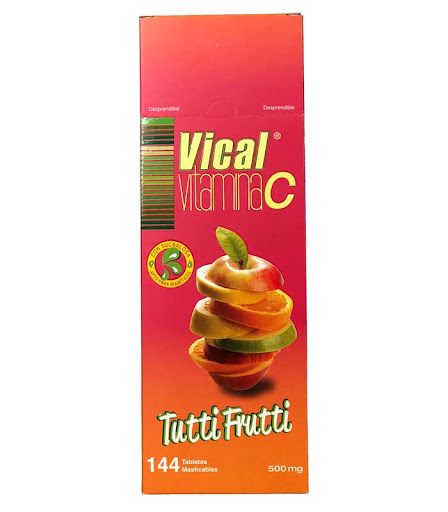 Vical Vitamina C 500mg Lab Ecar Sabor Tutti Frutti Caja x 144 Tabletas